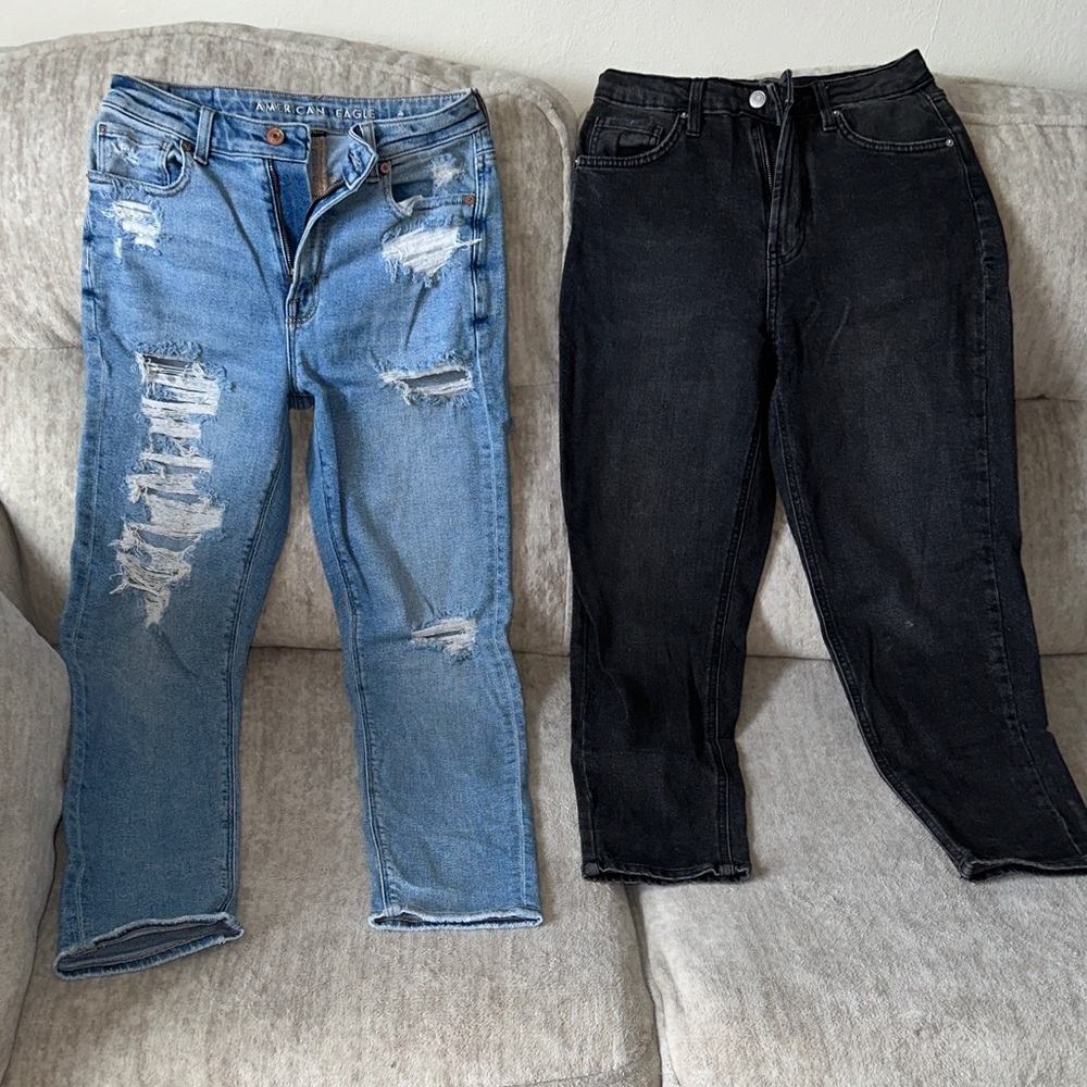 Stylish Blue and Black Women's Jeans